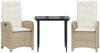 vidaXL 3-tlg. Garten-Essgruppe mit Kissen Beige Poly Rattan 3212370 Bild 2