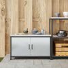 Küchenaufbewahrung, BuffetSchrank mit Regal Silber 90x50x53 cm Stahl Bild 4