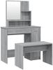Schminktisch-Set, Frisiertisch Grau Sonoma 86,5x35x136 cm Bild 2