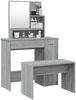 Schminktisch-Set, Frisiertisch Grau Sonoma 86,5x35x136 cm Bild 3
