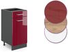 Küchenunterschrank R-Line Rot Hochglanz 40 cm , AP Eiche Vicco Bild 5