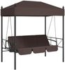 vidaXL Hollywoodschaukel mit Dach Kaffeebraun Stahl 4008900 Bild 2