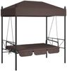 vidaXL Hollywoodschaukel mit Dach Kaffeebraun Stahl 4008900 Bild 4