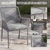 Gartenstuhl-Set 57 x 61 x 84 cm mit Armlehnen und Kissen – Rattan in Dunkelgrau Bild 2