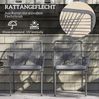 Gartenstuhl-Set 57 x 61 x 84 cm mit Armlehnen und Kissen – Rattan in Dunkelgrau Bild 3