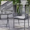 Gartenstuhl-Set 57 x 61 x 84 cm mit Armlehnen und Kissen – Rattan in Dunkelgrau Bild 4
