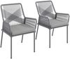 Gartenstuhl-Set 57 x 61 x 84 cm mit Armlehnen und Kissen – Rattan in Dunkelgrau Bild 5