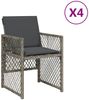 vidaXL Gartenstühle mit Kissen 4 Stk. Grau Poly Rattan 364951 Bild 2
