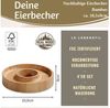 LS-LebenStil Eierbecher Nachhaltige Eihalter Holz 4´er Set Bambus Eierhalter Eibecher, (für das perfekte Frühstücksei auf dem Frühstückstisch, 4-tlg, Braun), natürliche Holzmaserung Bild 2