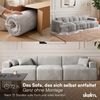 skølm 'Freki' Cloud Sofa 3 Sitzer, Vollschaumcouch mit Federkern und Vakuum-Kompression, kein Aufbau erforderlich, mit 3 Kissen, Cord grau Bild 3