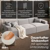 skølm 'Freki' Cloud Sofa 3 Sitzer, Vollschaumcouch mit Federkern und Vakuum-Kompression, kein Aufbau erforderlich, mit 3 Kissen, Cord grau Bild 2