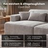 skølm 'Freki' Cloud Sofa 3 Sitzer, Vollschaumcouch mit Federkern und Vakuum-Kompression, kein Aufbau erforderlich, mit 3 Kissen, Cord grau Bild 4