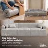 skølm 'Freki' Cloud Sofa 3 Sitzer, Vollschaumcouch mit Federkern und Vakuum-Kompression, kein Aufbau erforderlich, mit 3 Kissen, Cord grau Bild 3