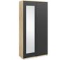 Garderoben-Set CLEO, Moderner Kleiderschrank mit Polsterplatten und Schuhschrank – Ideal für Flur und Eingangsbereich (Artisan/Schwarz, Trinity 28), 185 x 40 x 190 cm Bild 2