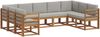 vidaXL Outdoor-Sofagarnitur mit Kissen 9 pcs Natürlich und Hellgrau 3366969 Bild 2