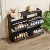 UEV Schuhschrank mit 4 Klappen Spiegelschuhschrank schmal Schuhkipper Schuhkommode (Schuhregal, Aufbewahrungsschrank, Schuhständerregal für Flur Eingang, 100 x 23 x 80,5 cm Anti-Kipp-Vorrichtung Platzsparend Flur schrank) Trennwände verstellbar und abn... Bild 2