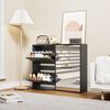 UEV Schuhschrank mit 4 Klappen Spiegelschuhschrank schmal Schuhkipper Schuhkommode (Schuhregal, Aufbewahrungsschrank, Schuhständerregal für Flur Eingang, 100 x 23 x 80,5 cm Anti-Kipp-Vorrichtung Platzsparend Flur schrank) Trennwände verstellbar und abn... Bild 3