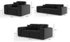 Sofaset Designersofa CELES 3-2-1 in Stoff Opera Velvet Silbergrau Bild 4