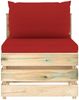 vidaXL Modulares Mittelsofa mit Kissen Grün Imprägniertes Holz 3074513 Bild 2