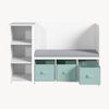 Kinderregal mit Sitzbank Høylandet 76x112x40 cm Weiß/Mintgrün [en. casa] Bild 4