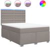 vidaXL Boxspringbett mit Matratze Taupe 160x200 cm Stoff 3292857 Bild 2