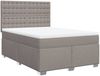 vidaXL Boxspringbett mit Matratze Taupe 160x200 cm Stoff 3292857 Bild 3