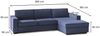 Dmora Schlafsofa mit Halbinsel Achico, drehbares Sofa zum Öffnen, Aufbewahrungshalbinsel rechts, Standardarmlehnen, 100 % Made in Italy, 280 x 95 x 90 cm, Blau Bild 3