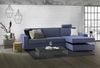Dmora Schlafsofa mit Halbinsel Achico, drehbares Sofa zum Öffnen, Aufbewahrungshalbinsel rechts, Standardarmlehnen, 100 % Made in Italy, 280 x 95 x 90 cm, Blau Bild 4