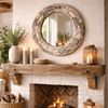 Unikat Spiegel MOSAIK 80cm rund Treibholz grau-braun Massivholz Driftwood Bild 5