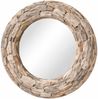 Unikat Spiegel MOSAIK 80cm rund Treibholz grau-braun Massivholz Driftwood Bild 2