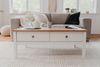 Finori Bergen 56 Couchtisch, weiß / Dekor Artisan Oak | Couchtisch für Wohnzimmer | Maß: B x H x T ca. 100 x 40 x 55 cm | Couchtisch mit 2 Rahmenschubkästen Bild 2