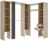 Vente-unique - DORIAN Wardrobe and walk-in wardrobe Holz, Platte Beige - B 141 cm x H 205 cm x L 164 cm234 cm Bild 3