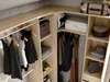 Vente-unique - DORIAN Wardrobe and walk-in wardrobe Holz, Platte Beige - B 141 cm x H 205 cm x L 164 cm234 cm Bild 4