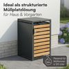 STEELSØN 'Kestra' Mülltonnenbox 1er 120 Liter, anthrazit mit Holzoptik, Mülltonnenverkleidung aus Stahl, wetterfest, 102x62x60,5 cm, Müllbox für 1 Tonne Bild 3