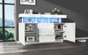 Sideboard Weiß Hochglanz, 140x35x80 cm mit LED-Beleuchtung & 3 Schubladen Bild 5
