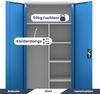 Mehrzweckschrank Metall abschließbar DAWID - Funktionaler Metallschrank | Schließfachschrank Putzmittelschrank Besenschrank Vorratsschrank, 185x90x45cm Grau-Blau Bild 4