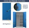 Mehrzweckschrank Metall abschließbar DAWID - Funktionaler Metallschrank | Schließfachschrank Putzmittelschrank Besenschrank Vorratsschrank, 185x90x45cm Grau-Blau Bild 5