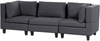 Beliani 'Unstad' Sofa, Dunkelgrau, Leinenoptik, 72 x 76 x 228 cm, ohne Ottomane, Einzelsofa Bild 4