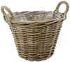 Dekoleidenschaft Pflanzkübel Pflanzkorb "Rustikal" aus Rattan, rund, grau, Blumentopf, Pflanztopf, Blumenkübel, Flechtkorb, Pflanzentopf, Gartendeko für Draußen Bild 5