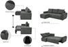 Home affaire Ecksofa Nortrud-Chester, 241 cm, L-Form, mit Schlaffunktion u. Bettkasten, Recamiere rechts / links montierbar, Steppung, Feinstruktur-Bezug Bild 3