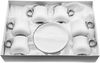 Mulex 12 Teiliges Set Mokkatassen mit Untertasse aus Porzellan Mokkaservice 100 ml Weiß/Silber Bild 2