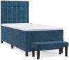 vidaXL Boxspringbett mit Matratze Dunkelblau 80x200 cm Samt 3138053 Bild 2
