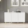 Nachttisch Blumenmuster Weiß mit goldfarbenem Metallgriff, Schlafzimmer Beistelltisch mit Stauraum Bild 2