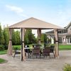 Sekey Garten Pavillon 3x3 m Wasserdicht Stabil Partyzelt, Gartenzelt mit 4 Seitenteile Reißverschluss, 180g/㎡ Polyester, Taupe Bild 3