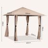 Sekey Garten Pavillon 3x3 m Wasserdicht Stabil Partyzelt, Gartenzelt mit 4 Seitenteile Reißverschluss, 180g/㎡ Polyester, Taupe Bild 4