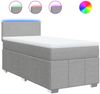 vidaXL Boxspringbett mit Matratze Hellgrau 100x200 cm Stoff 3289272 Bild 2