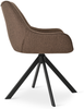 GOEURVANT 1178 Esszimmerstühle 2er-Set, 360° Drehbar, Webstoff - Mokkabraun Bild 3