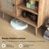 Sideboard Schrank aus Holz Kommode mit 4 Fächern & 2 Türen Anrichteschrank Rattan Bild 5