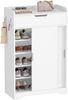 Schuhschrank, Schuhkommode mit 5 Ebenen, Verstellbare Regalböden, 12-15 Paar, 1 Schublade, Silberner Griff, Schuhaufbewahrung für Eingang, Flur, Garderobe, 36 x 65 x 108 cm, Weiß Bild 2
