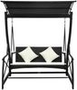 vidaXL Hollywoodschaukel 3-Sitzer mit Dach Poly Rattan Schwarz 49228 Bild 2